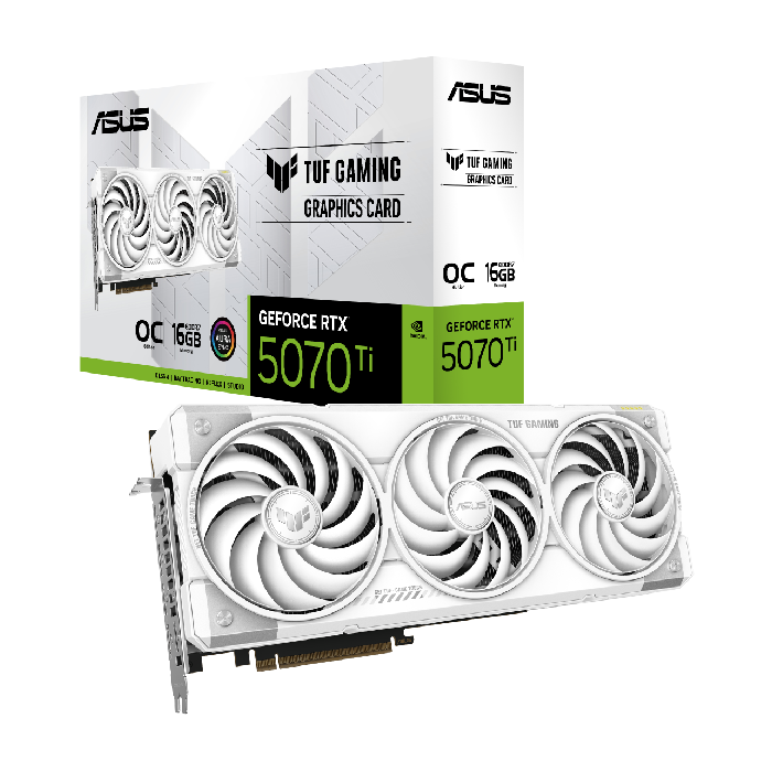 کارت گرافیک ایسوس TUF Gaming GeForce RTX 5070 Ti White 16GB GDDR7 OC Edition