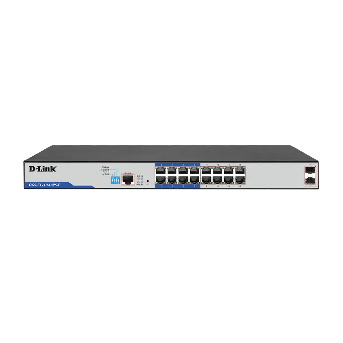 سوئیچ مدیریتی 16 پورت دی لینک DGS-F1210-18PS-E