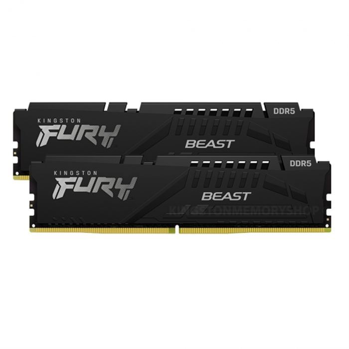 رم کامپیوتر تک کاناله کینگستون مدل Fury Beast با حافظه 32 گیگابایت و فرکانس 5200 مگاهرتز