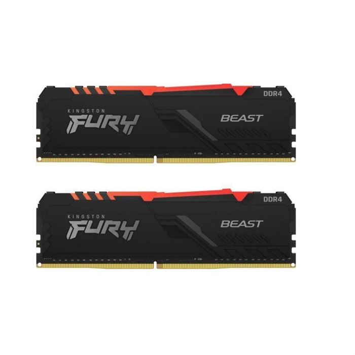 رم کامپیوتر کینگستون FURY Beast RGB فرکانس 3600 مگاهرتز با ظرفیت 32 گیگابایت دو کانال