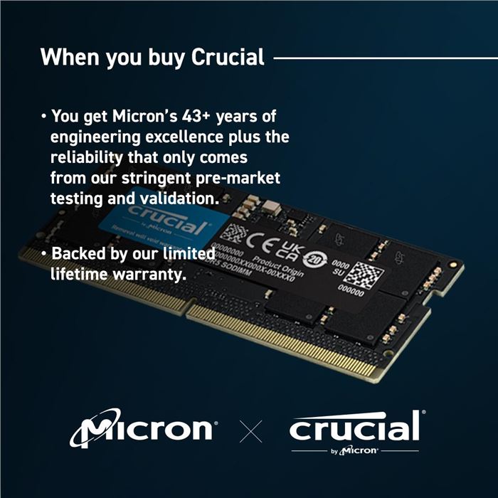 رم لپ تاپ کروشیال DDR5 مدل 8 گیگابایت فرکانس 5600 تک کانال - 2