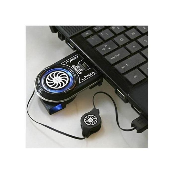 Bluelans Mini Vacuum LED USB Cooler Air Extracting Cooling Pad Fan for Notebook Laptop - 4
