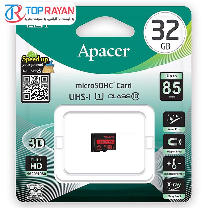 کارت حافظه microSDHC اپیسر مدل AP32G کلاس 10 استاندارد UHS-I U1 سرعت 85MBps ظرفیت 32 گیگابایت - 2