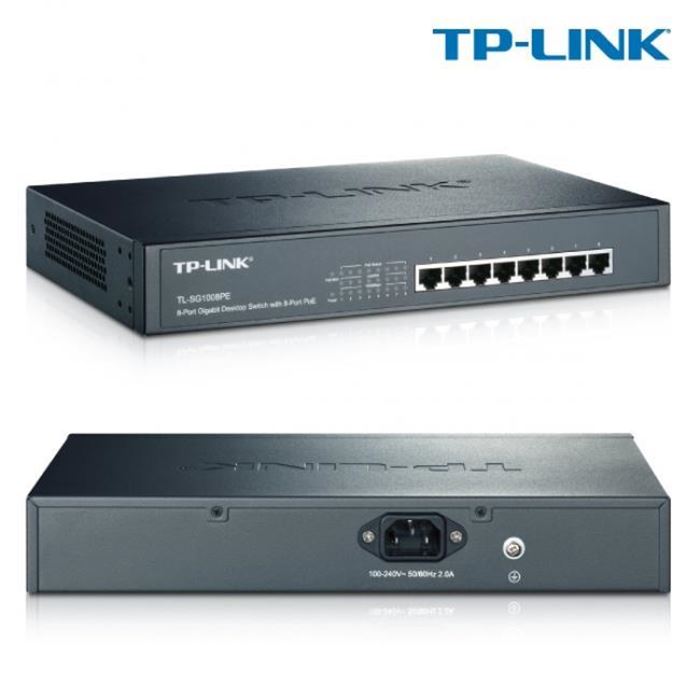 سوییچ 8 پورت گیگابیتی دسکتاپ رکمونت تی پی-لینک به همراه 8 پورت PoE مدل TL-SG1008PE - 5