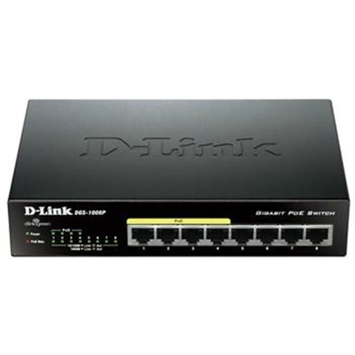 سوئیچ 8 پورت گیگابیت 4 پورت PoE دی لینک DGS-1008P - 4