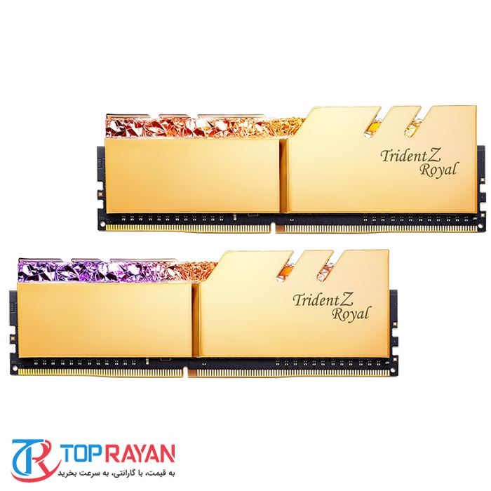 رم کامپیوتر DDR4 دو کاناله 3200 مگاهرتز CL16 جی اسکیل مدل Trident Z Royal GOLD ظرفیت 64 گیگابایت - 2