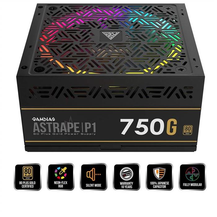 منبع تغذیه ماژولار گیمدیاس مدل ASTRAPE P۱-۷۵۰W-G - 4