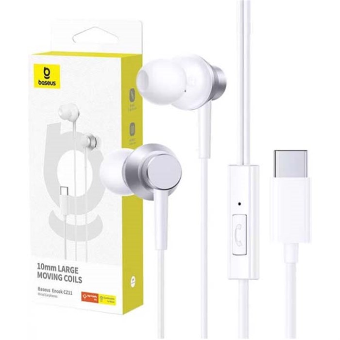 هندزفری باسئوس سفید مدل Encok CZ11 Type-C - 4
