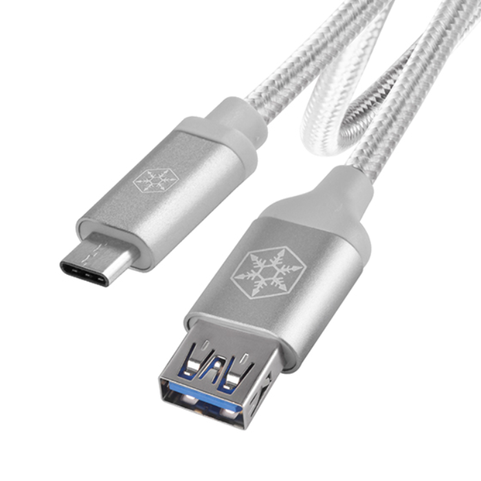 کابل 0.5 متری سیلوراستون سرمه ای مدل CPU05 - USB 3.1 Type-C male to USB Type-A female - 4