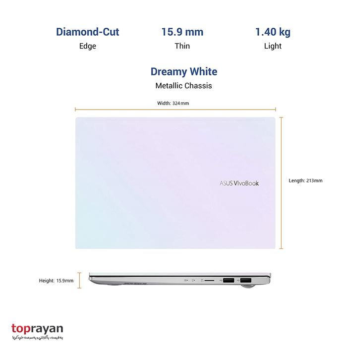 لپ تاپ 14 اینچ ایسوس مدل VivoBook S14 M433UA با پردازنده Ryzen 5 5500U رم 16GB حافظه 1TB SSD گرافیک Full HD AMD Radeon   - 7