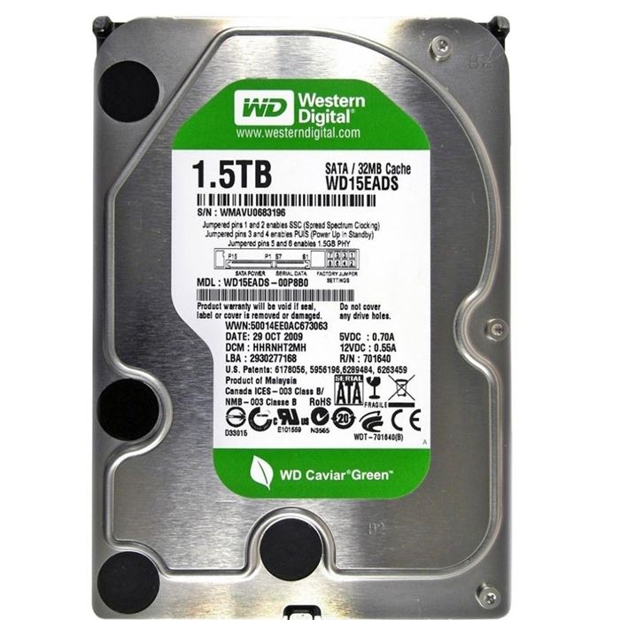 هارد اینترنال وسترن دیجیتال گرین مدل WD15EADS با ظرفیت 1.5 ترابایت