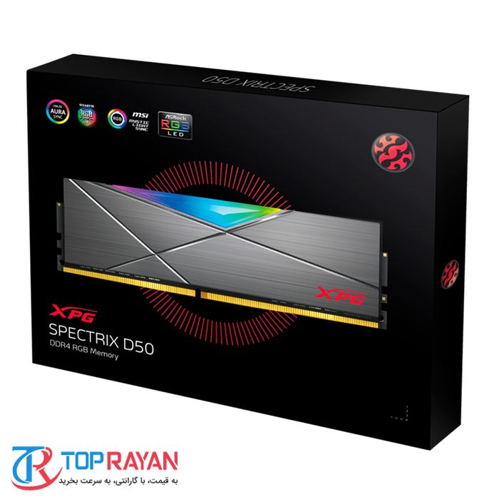 رم کامپیوتر RAM ای دیتا تک کاناله مدل SPECTRIX D50 DDR4 RGB CL19 حافظه 32 گیگابایت فرکانس 4133 مگاهرتز - 2