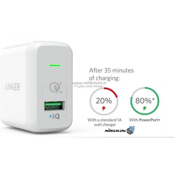 شارژر دیواری انکر 18 وات مدل Quick Charge 3.0 Power Port plus 1 B2013L11 - 6