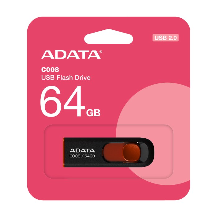 فلش مموری ای دیتا مدل C008 Capless Sliding ظرفیت 64 گیگابایت - 3