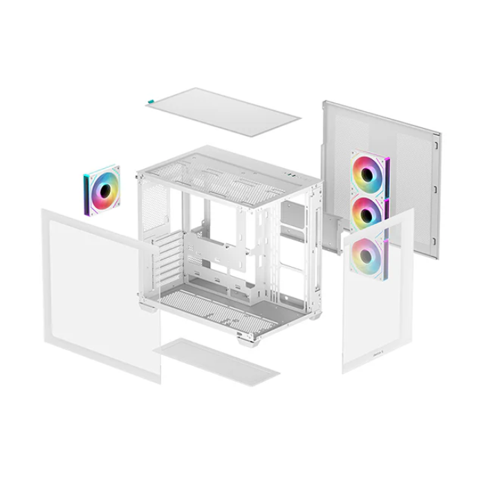 کیس گیمینگ سفید دیپ کول مدل CG530 4F WH - 4