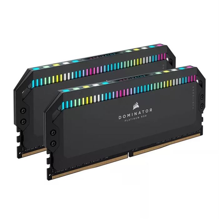 رم کورسیر دومیناتور مشکی DOMINATOR PLATINUM RGB 64GB 32GBx2 6400MHz Cl32 DDR5 - 3