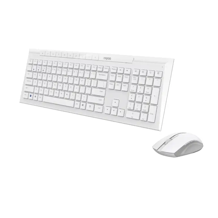 کیبورد و ماوس بی سیم رپو مدل 8210M White با حروف فارسی - 3