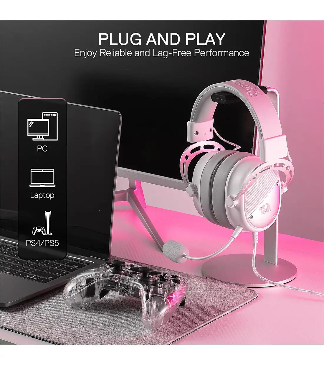 هدست گیمینگ ردراگون سفید Redragon THORIDAL H730 White - 7