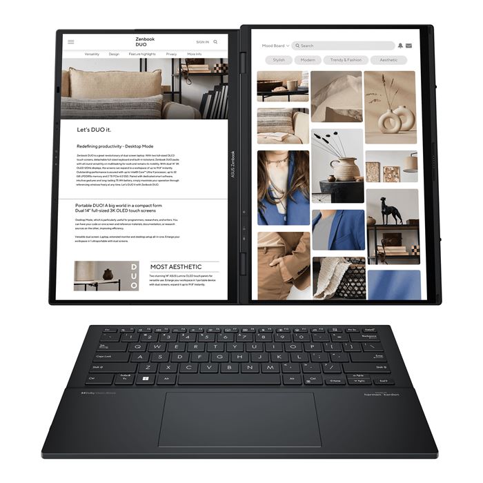 لپ تاپ 14 اینچی ایسوس مدل Zenbook DUO UX8406CA-Core Ultra 9 285H-32GB LPDDR5X-1TB SSD-Dual WUXGA OLED Touch 60Hz-W - کاستوم شده - 4
