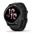 Garmin Venu 2 Slate Stainless Steel Bezel with Black Case and Silicone Band