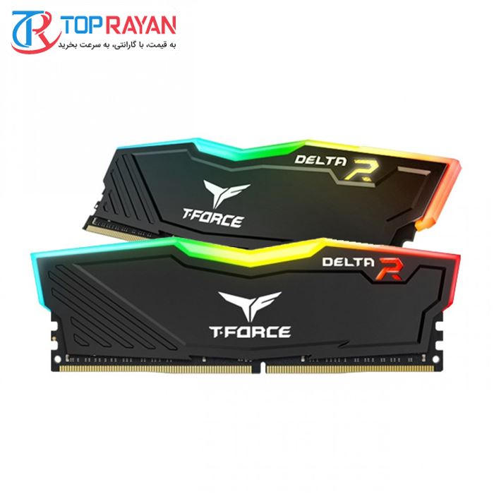 رم دسکتاپ تیم گروپ دو کاناله مدل Delta RGB با فرکانس 3200 مگاهرتز و تایمینگ CL16 با ظرفیت 64 گیگابایت - 3