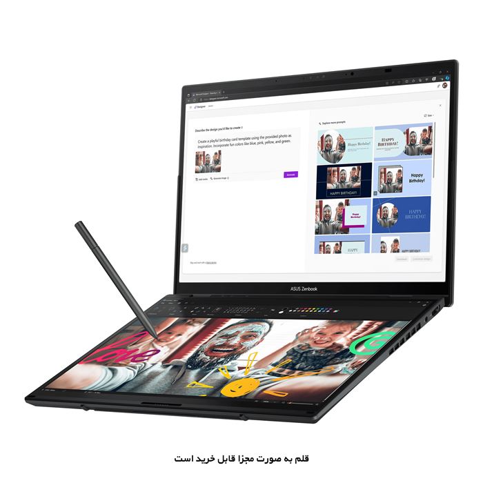 لپ تاپ 14 اینچی ایسوس مدل Zenbook DUO UX8406CA-Core Ultra 9 285H-32GB LPDDR5X-1TB SSD-Dual WUXGA OLED Touch 60Hz-W - کاستوم شده - 10