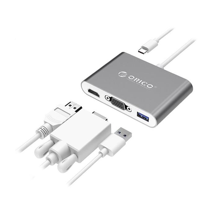 تبدیل Type-C به USB/VGA/HDMI اوریکو مدل آر سی اچ وی - 4