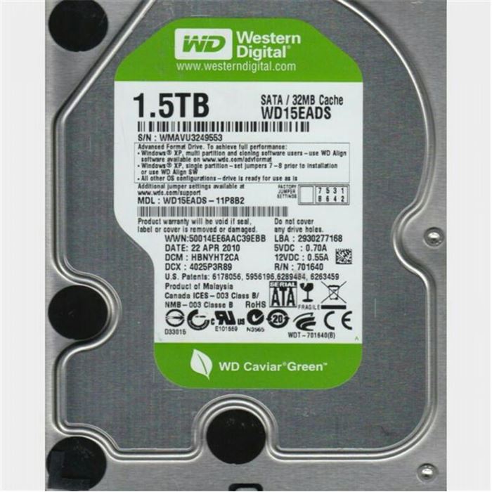 هارد اینترنال وسترن دیجیتال گرین مدل WD15EADS با ظرفیت 1.5 ترابایت - 4