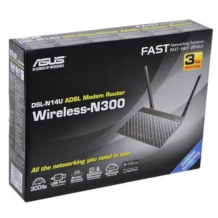 مودم روتر بی سیم N300 ایسوس سری +ADSL2 مدل DSL N14U - 4