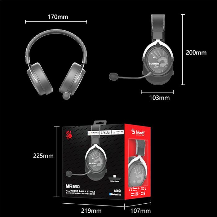 هدست بی سیم گیمینگ بلادی مدل MR-590 - 4