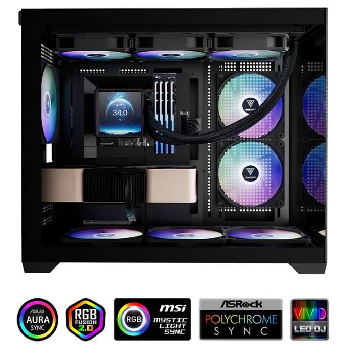 فن پردازنده مایع گیم دیاس AURA GL360 LCD ARGB BLACK - 4