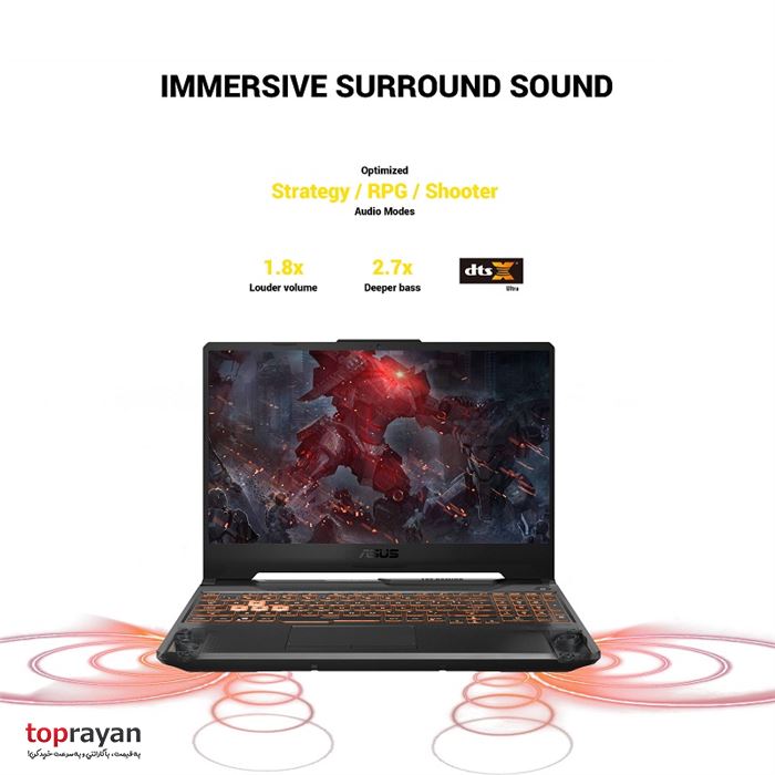 لپ تاپ 15.6 اینچ ایسوس مدل TUF Gaming FX506LH پردازنده Corei7 (10870H) رم 8GB حافظه 1TB SSD گرافیک Full HD 4GB GTX 1650 - 9