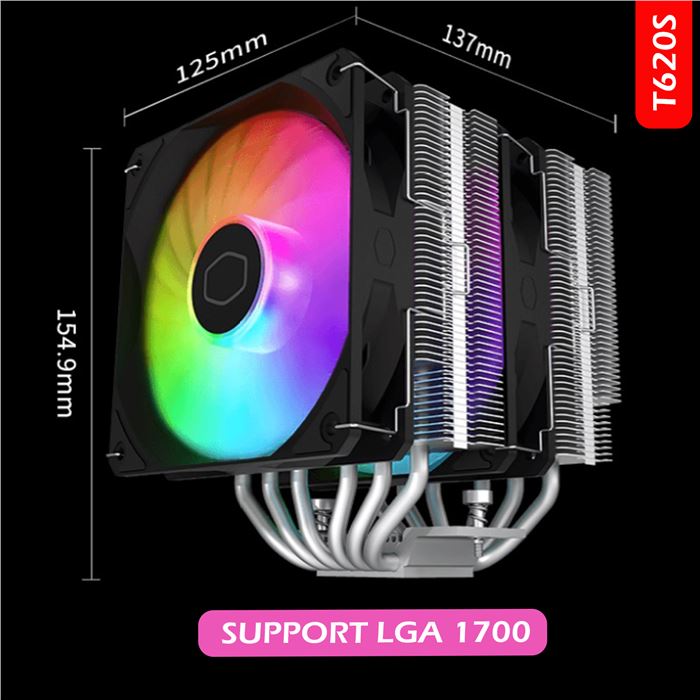 خنک کننده پردازنده کولر مستر مدل T620s ARGB LGA1700 - 7