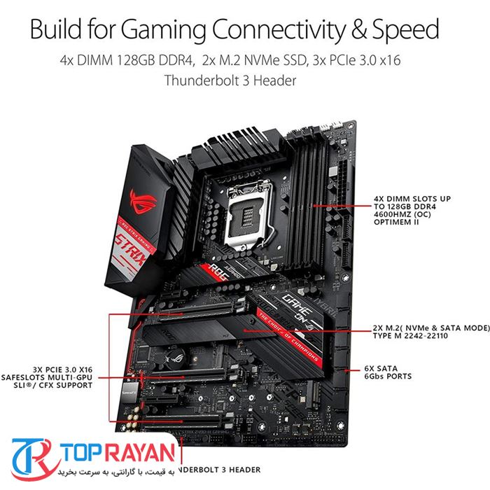 مادربرد ایسوس مدل ROG STRIX Z۴۹۰-H GAMING - 4