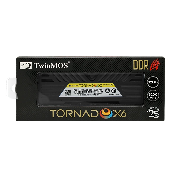 رم کامپیوتر DDR4 تک کاناله 3200 مگاهرتز CL22 توین موس TornadoX6 ظرفیت 32 گیگابایت - 2
