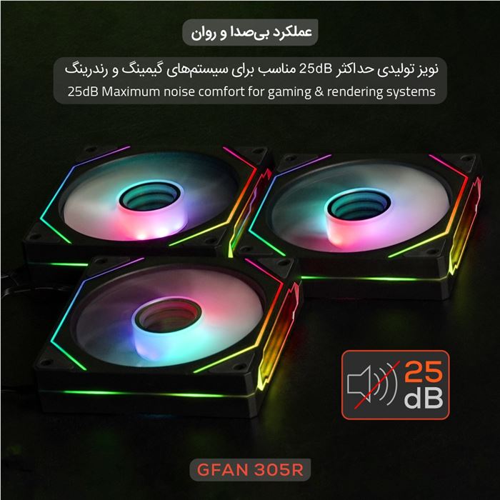 فن کیس تسکو مدل GFAN 305R Skadi Lux Reverse Blade 3IN1 - 6