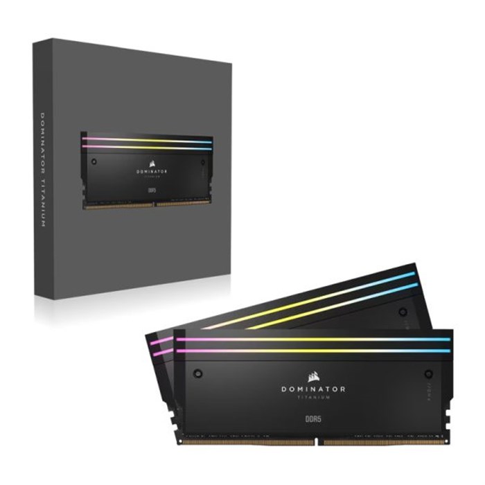 رم کامپیوتر DDR5 دو کاناله 6600 مگاهرتز CL32 کورسیر سفید مدل Dominator Titanium ظرفیت 96 گیگابایت - 5