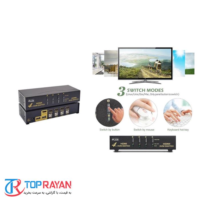 کی وی ام سوییچ ۴ پورت HDMI KVM کی نت پلاس مدل KPH۶۲۴ - 4