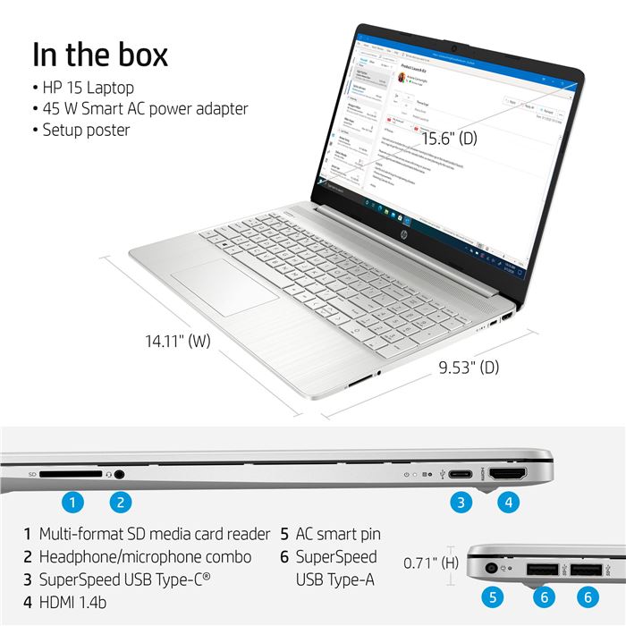 لپ تاپ 15.6 اینچی hp مدل DW3087-A پردازنده Core i5 (1135G7) رم 8GB حافظه 512GB SSD گرافیک 2GB (MX350) - 7