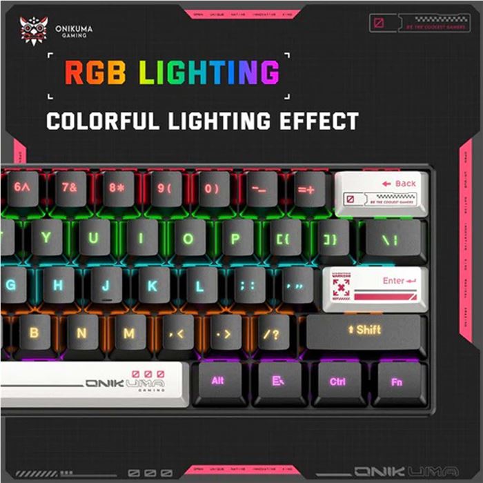 کیبورد گیمینگ اونیکوما مدل G55 RGB، مکانیکال سوییچ قهوه‌ای، Tenkeyless، نورپردازی RGB - 14