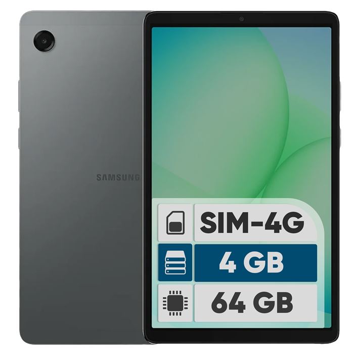 تبلت 8.7 اینچ سامسونگ مدل  Galaxy Tab A11 4G SM-X135 ، ظرفیت 64 گیگابایت و رم 4 گیگابایت، قابلیت پشتیبانی از سیم کارت، رزولوشن دوربین 8 مگاپیکسل