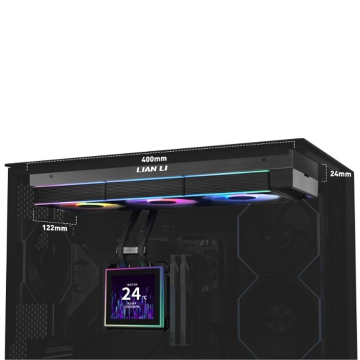 کولر پردازنده مایع لیان لی مشکی مدل Hydroshift II LCD-S 360TL AIO - 3