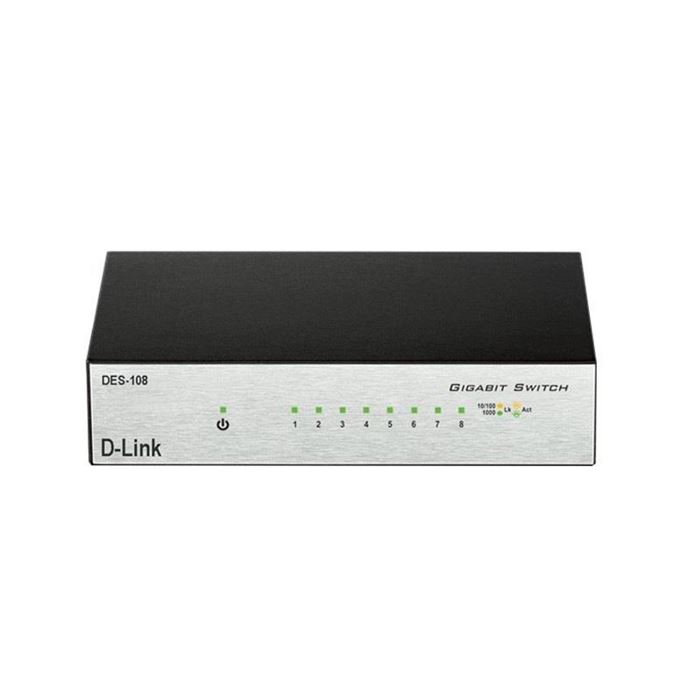 سوییچ 8 پورت دسکتاپی دی-لینک مدل DES-108 - 8