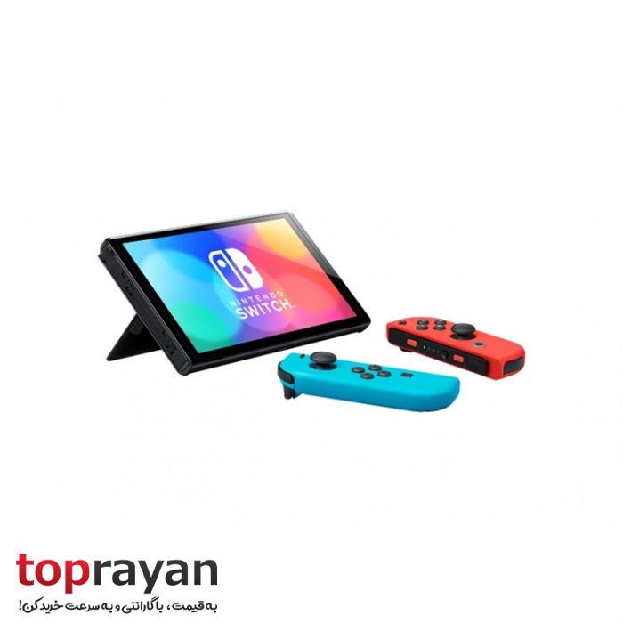 کنسول بازی نینتندو مدل Switch OLED with Neon Blue and Neon Red Joy-Con - 4