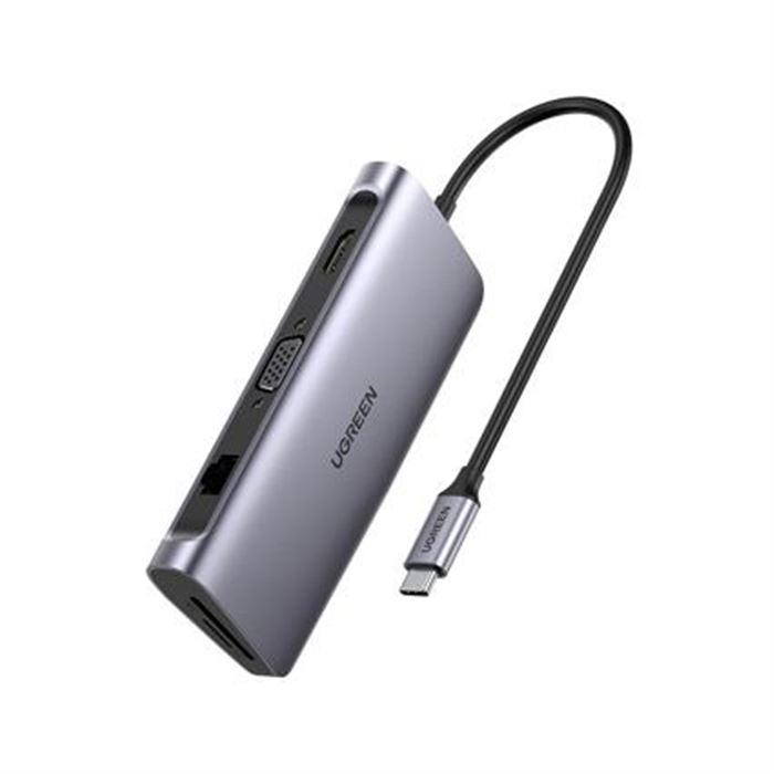 کابل تبدیل USB-C به 3*USB3.0+HDMI+VGA+RJ45 Gigabit+SD&TF +PD port Converter مدل CM179 - 2