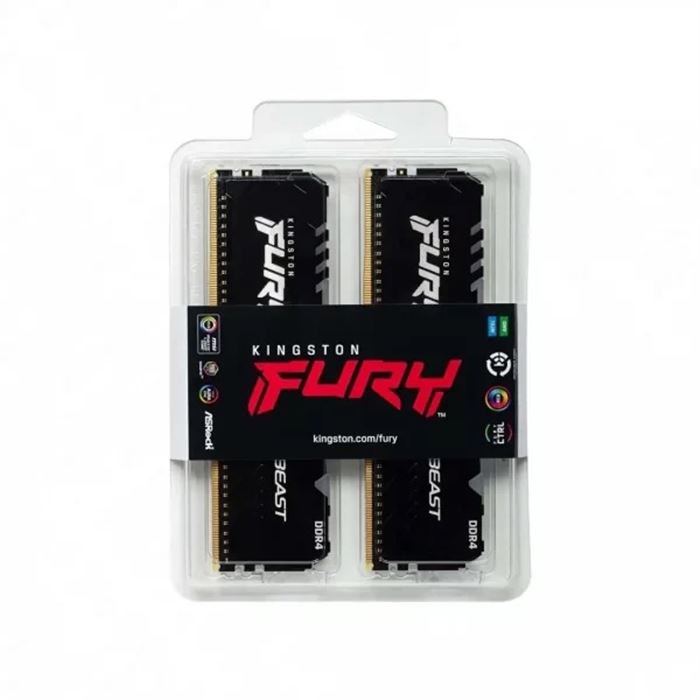 رم کامپیوتر کینگستون FURY Beast RGB فرکانس 3600 مگاهرتز با ظرفیت 32 گیگابایت دو کانال - 3