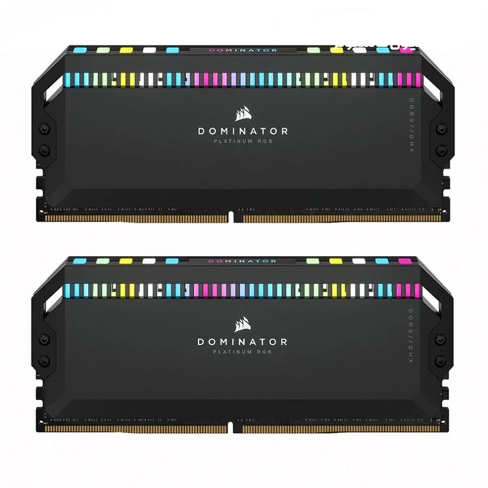 رم کورسیر دومیناتور مشکی DOMINATOR PLATINUM RGB 64GB 32GBx2 6400MHz Cl32 DDR5 - 2