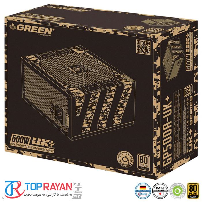 منبع تغذیه کامپیوتر گرین مدل GP500A UK Plus - 5