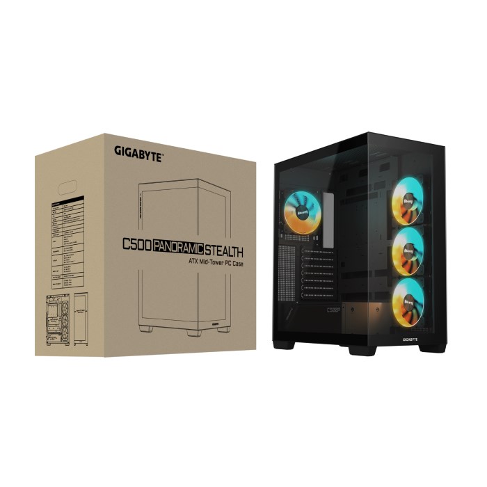 کیس گیمینگ گیگابایت مشکی C500 PANORAMIC STEALTH - 7