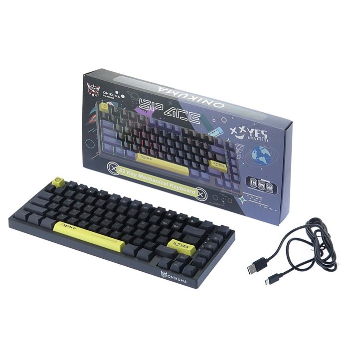 کیبورد گیمینگ اونیکوما مدل G52، مکانیکال سوییچ قهوه ای، Tenkeyless، نورپردازی RGB - 9